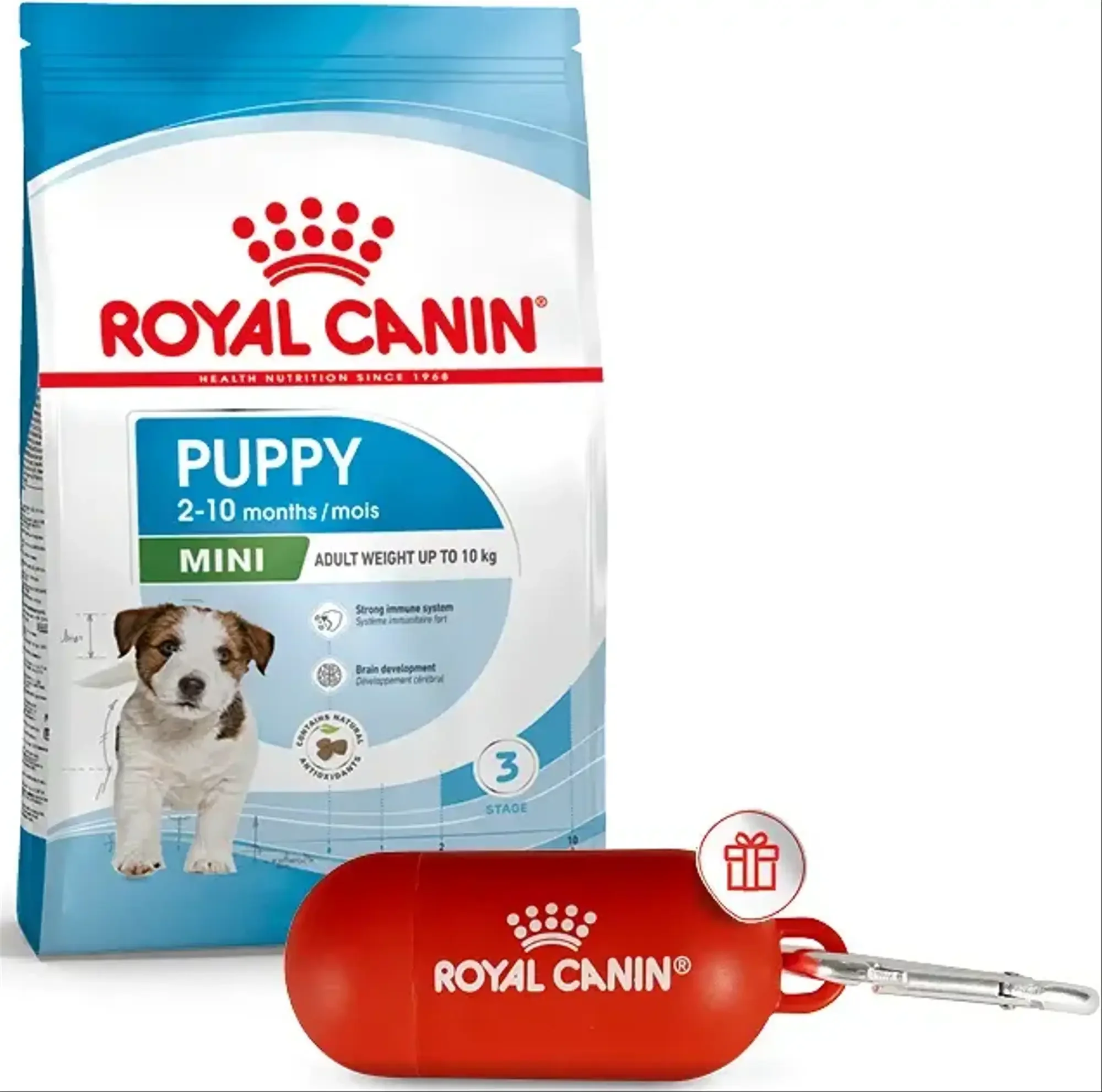 Сухий корм для цуценят Royal Canin MINI PUPPY 2 кг + диспенсер для пакетів